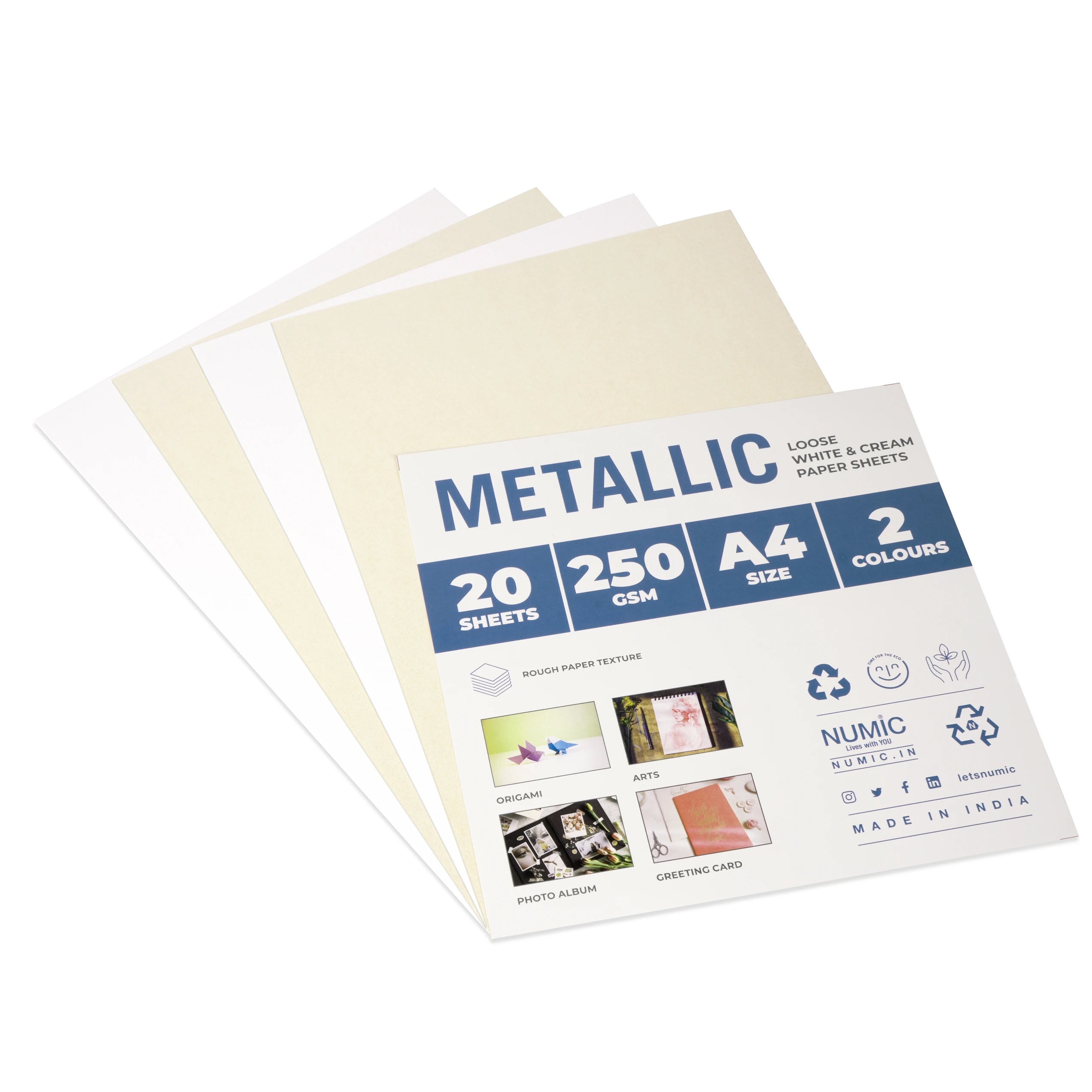Num Ic Metallic White & Cream A4 Packets – Numic