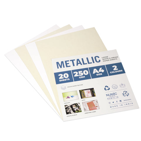Metallic White & Cream A4 Packets