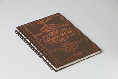 Dream Speak notebook in dark brown color