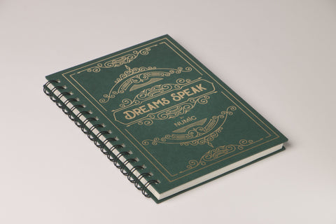Dream Speak notebook in dark green color