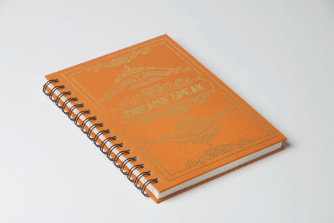 Dream Speak notebook in orange color