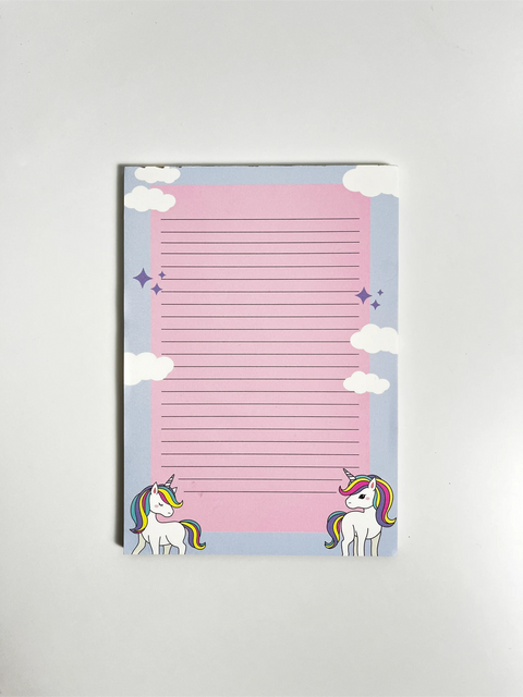 Unicorn themed notepad for all unicorn lovers